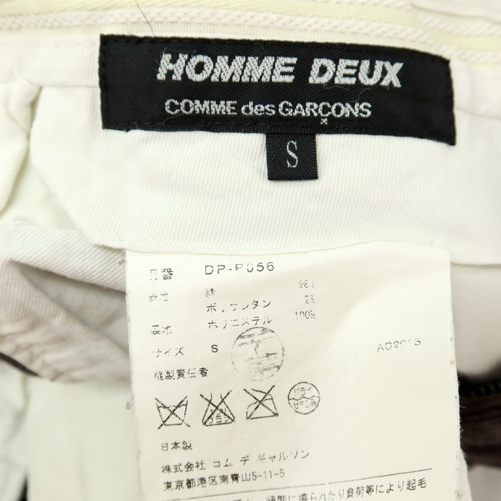 【中古】コムデギャルソン オムドゥ COMME des GARCONS HOMME DEUX 2015年秋冬 ストレッチ コットン 細畝 コーデュロイパンツ ダークグレー【サイズS】【 状態ランクD 】【 メンズ 】