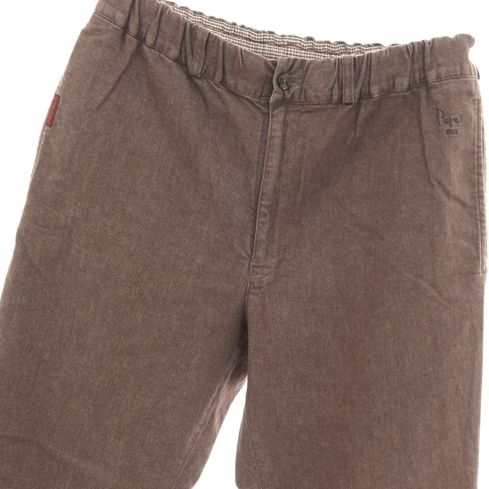 【中古】パパス PAPAS ストレッチ コットン デニム イージーパンツ ブラウン【サイズ48/M】【 状態ランクB 】【 メンズ 】