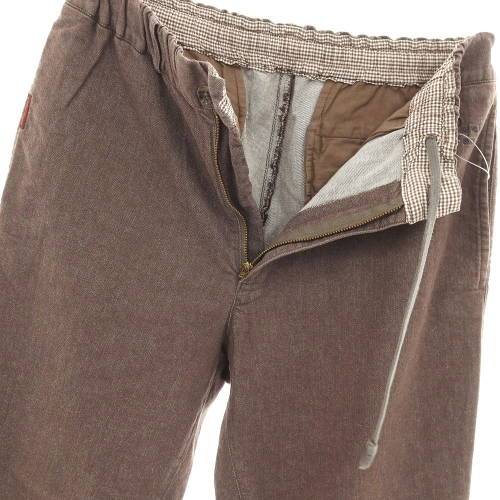 【中古】パパス PAPAS ストレッチ コットン デニム イージーパンツ ブラウン【サイズ48/M】【 状態ランクB 】【 メンズ 】