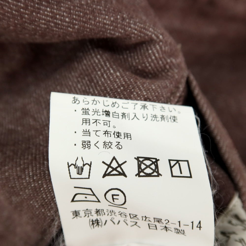 【中古】パパス PAPAS ストレッチ コットン デニム イージーパンツ ブラウン【サイズ48/M】【 状態ランクB 】【 メンズ 】