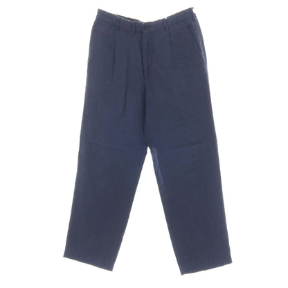 【中古】パパス PAPAS リネン カジュアルスラックスパンツ ネイビー【サイズ46/S】【 状態ランクC 】【 メンズ 】