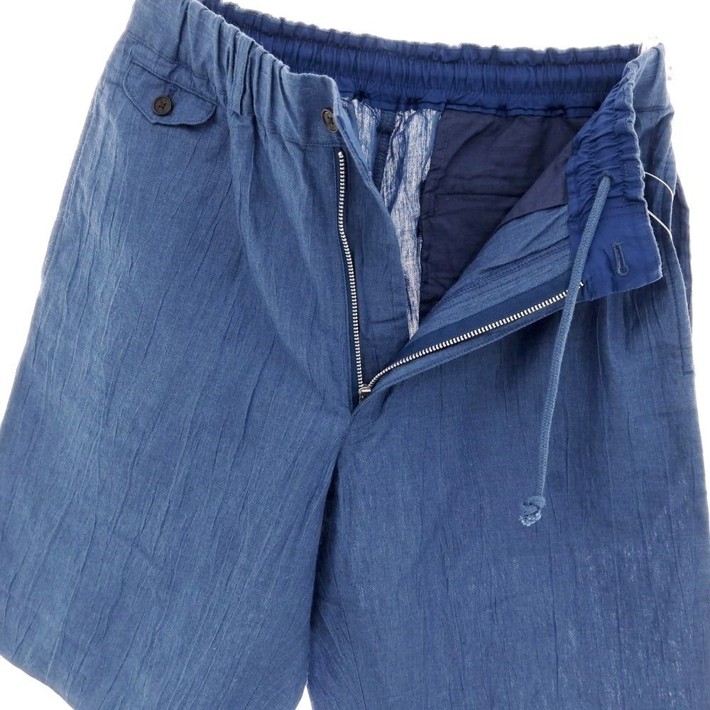 【中古】パパス PAPAS リネンコットン ショートパンツ ブルー【サイズ46/S】【 状態ランクB 】【 メンズ 】