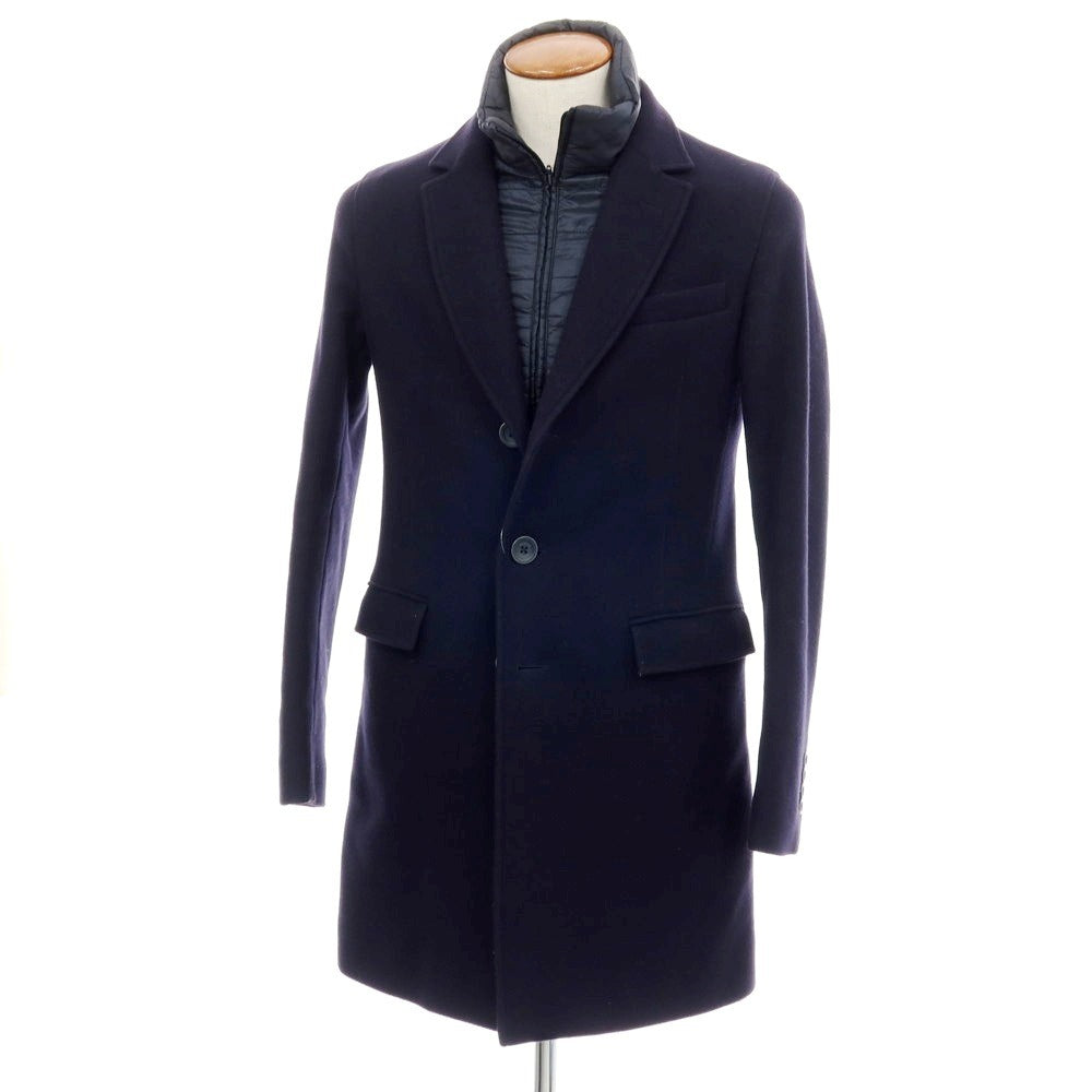 【中古】ヘルノ Herno チェスタープロテクター ウール チェスターフィールドコート ネイビー【サイズ46】【 状態ランクC 】【 メンズ 】