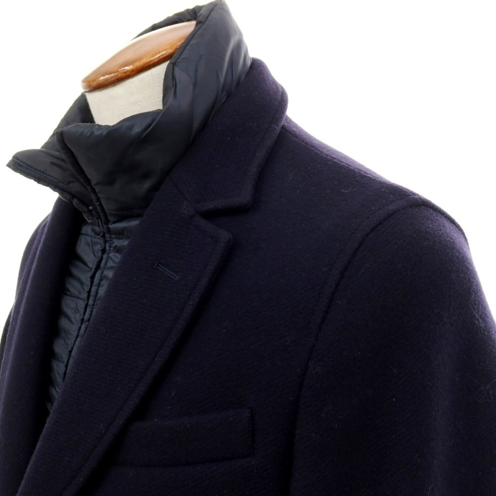 【中古】ヘルノ Herno チェスタープロテクター ウール チェスターフィールドコート ネイビー【サイズ46】【 状態ランクC 】【 メンズ 】