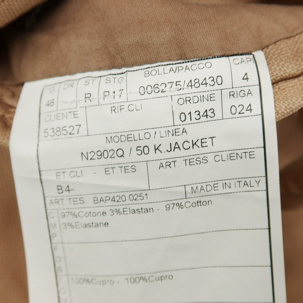 【中古】ボリオリ BOGLIOLI K.JACKET 製品染め コットンポリウレタン 3B テーラードジャケット ベージュ【サイズ46】【 状態ランクC 】【 メンズ 】