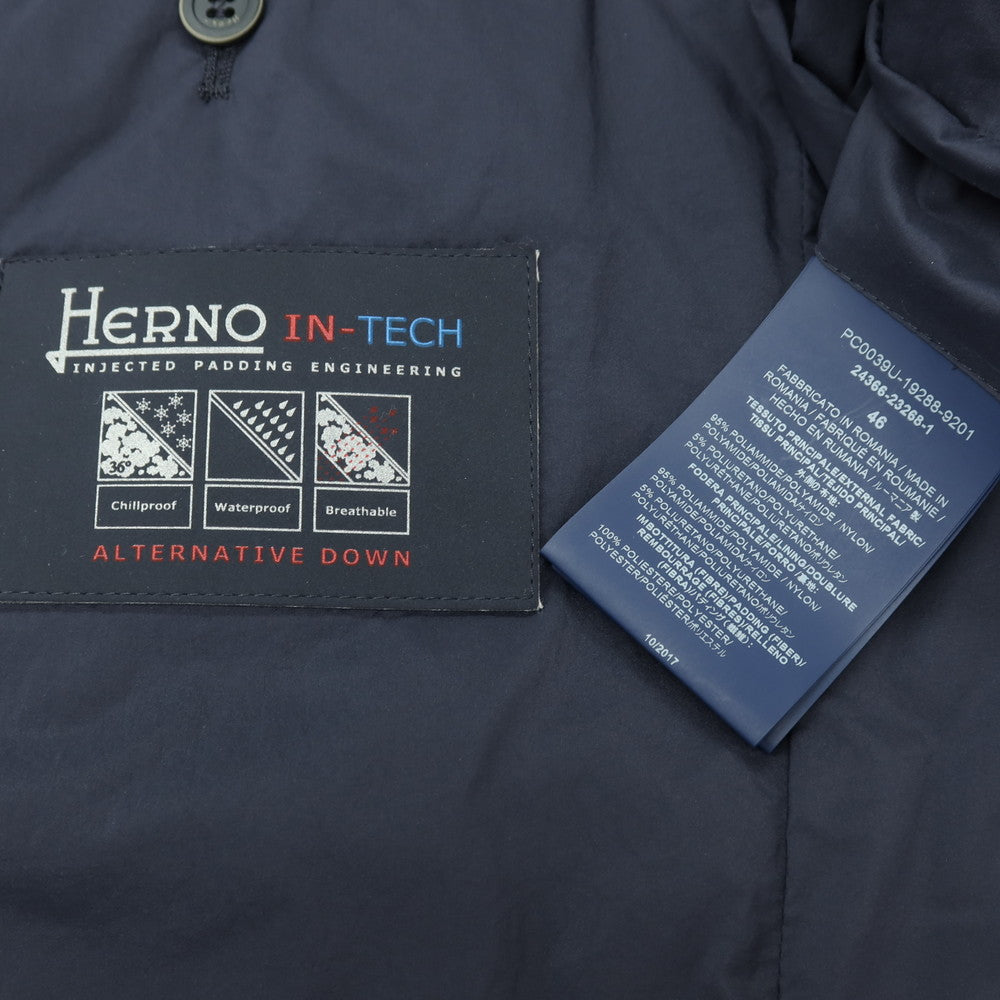【中古】ヘルノ Herno IN-TECH ナイロンポリウレタン 中綿入り カジュアル系ジレ ベスト ネイビー【 サイズ46 】【 状態ランクC 】【 メンズ 】