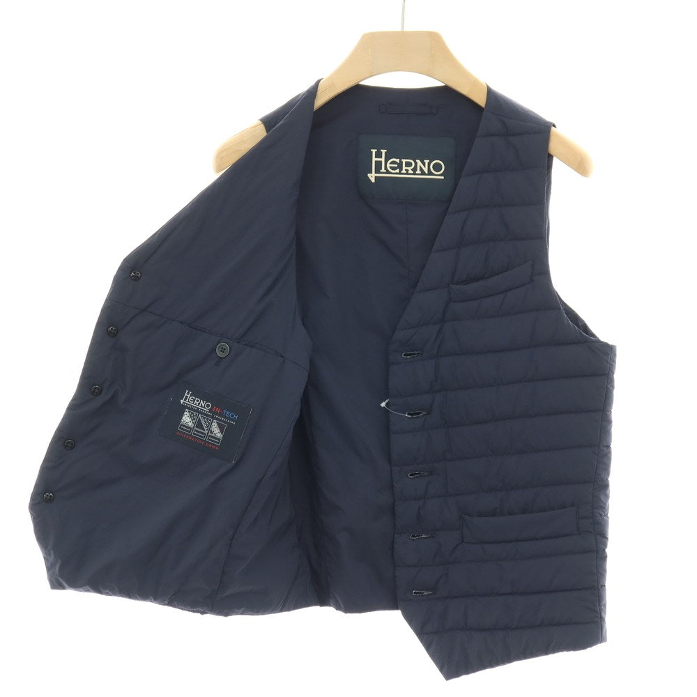 【中古】ヘルノ Herno IN-TECH ナイロンポリウレタン 中綿入り カジュアル系ジレ ベスト ネイビー【サイズ46】【 状態ランクC 】【 メンズ 】