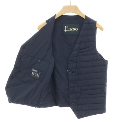【中古】ヘルノ Herno IN-TECH ナイロンポリウレタン 中綿入り カジュアル系ジレ ベスト ネイビー【サイズ46】【 状態ランクC 】【 メンズ 】