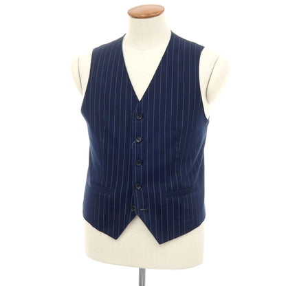 【中古】フォーティーカラッツアンドゴーニーゴ 40ct&amp;525 コットンポリエステル ジャージー ストライプ カジュアル系ジレ ベスト ネイビーxホワイト【サイズ2】【 状態ランクB 】【 メンズ 】