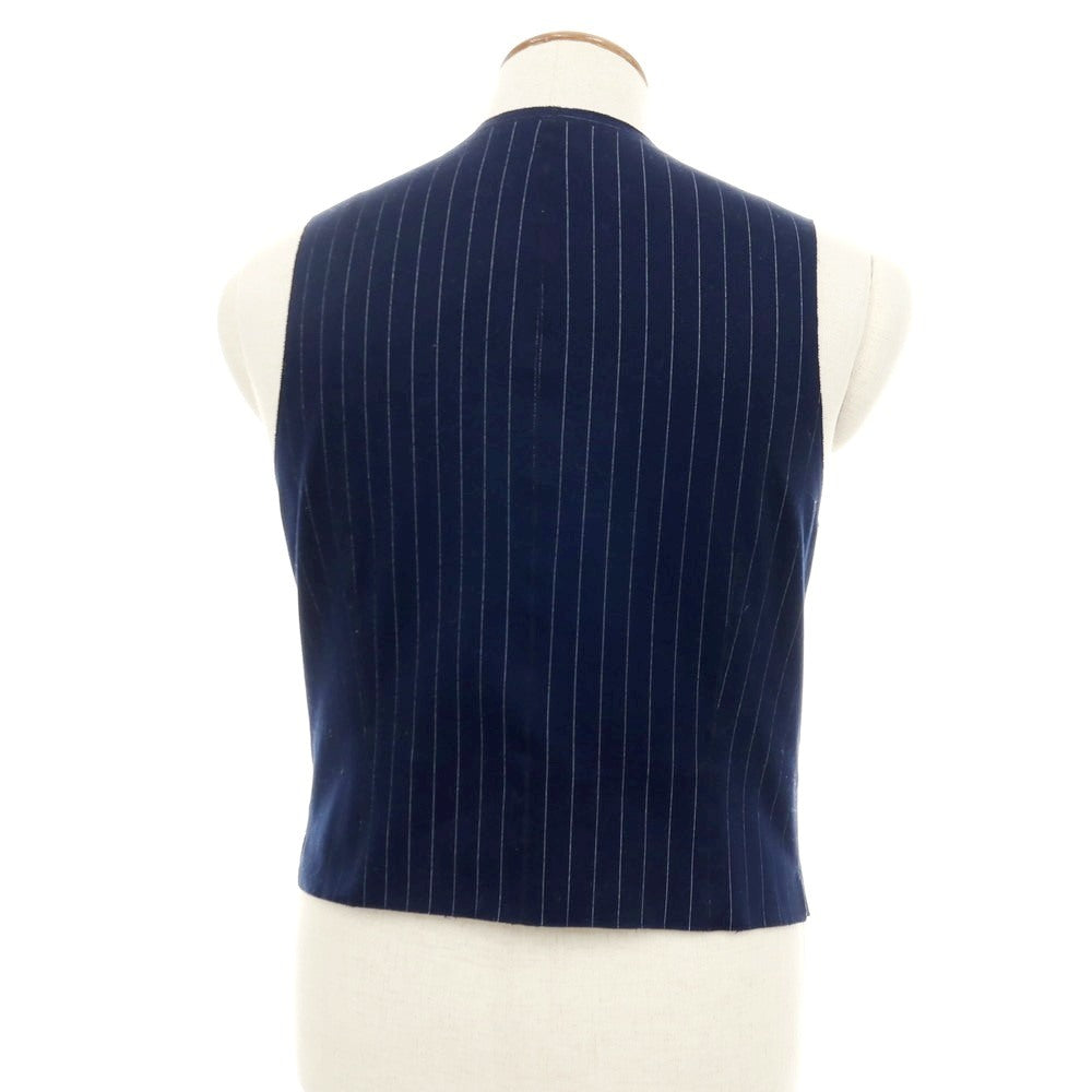 【中古】フォーティーカラッツアンドゴーニーゴ 40ct&amp;525 コットンポリエステル ジャージー ストライプ カジュアル系ジレ ベスト ネイビーxホワイト【サイズ2】【 状態ランクB 】【 メンズ 】