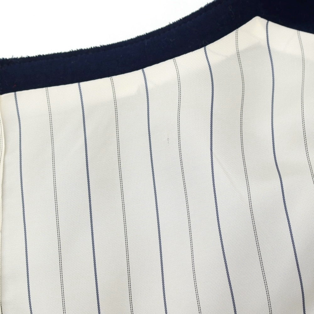 【中古】フォーティーカラッツアンドゴーニーゴ 40ct&amp;525 コットンポリエステル ジャージー ストライプ カジュアル系ジレ ベスト ネイビーxホワイト【サイズ2】【 状態ランクB 】【 メンズ 】