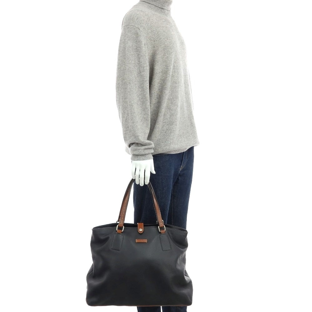 【中古】ダニエルアンドボブ Daniel &amp; Bob TOMORROWLAND別注 レザー トートバッグ ブラックxブラウン【 状態ランクC 】【 メンズ 】