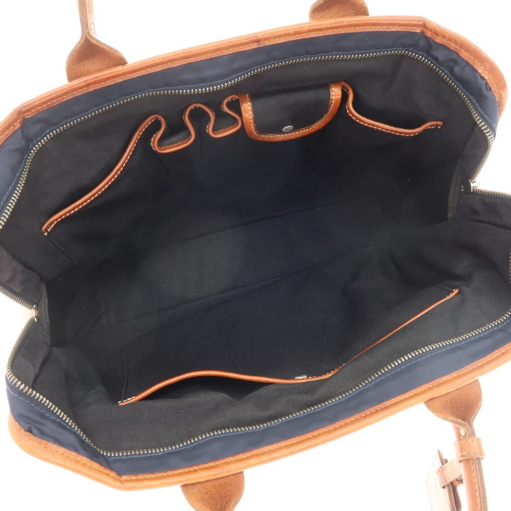 【中古】フェリージ Felisi 8637/2 ナイロン レザー ブリーフケース ネイビーxブラウン【 状態ランクC 】【 メンズ 】
