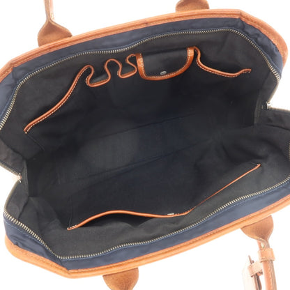 【中古】フェリージ Felisi 8637/2 ナイロン レザー ブリーフケース ネイビーxブラウン【 状態ランクC 】【 メンズ 】