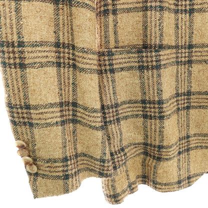 【中古】デペトリロ DE PETRILLO リネンナイロン チェック 3B テーラードジャケット ベージュxグリーン【サイズ50】【 状態ランクB 】【 メンズ 】