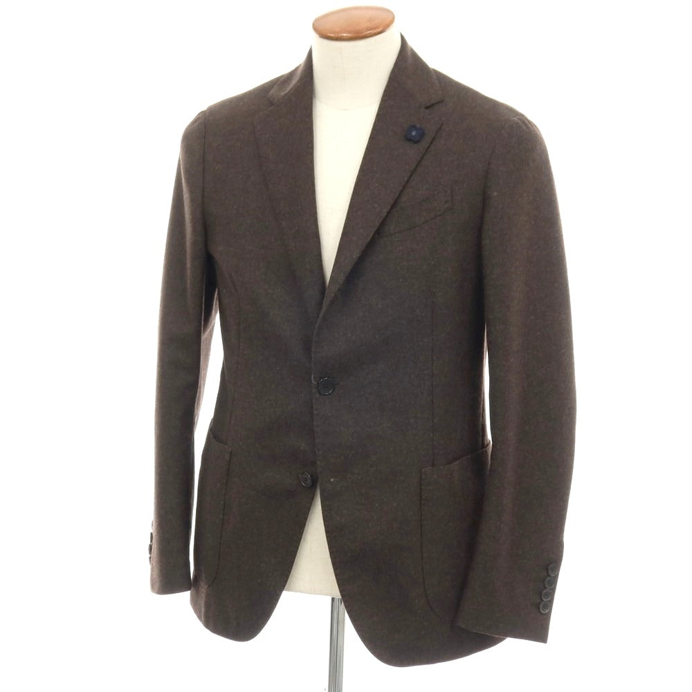 【中古】ラルディーニ LARDINI ウール 2B テーラードジャケット ブラウン【 48 】【 状態ランクB 】【 メンズ 】 []