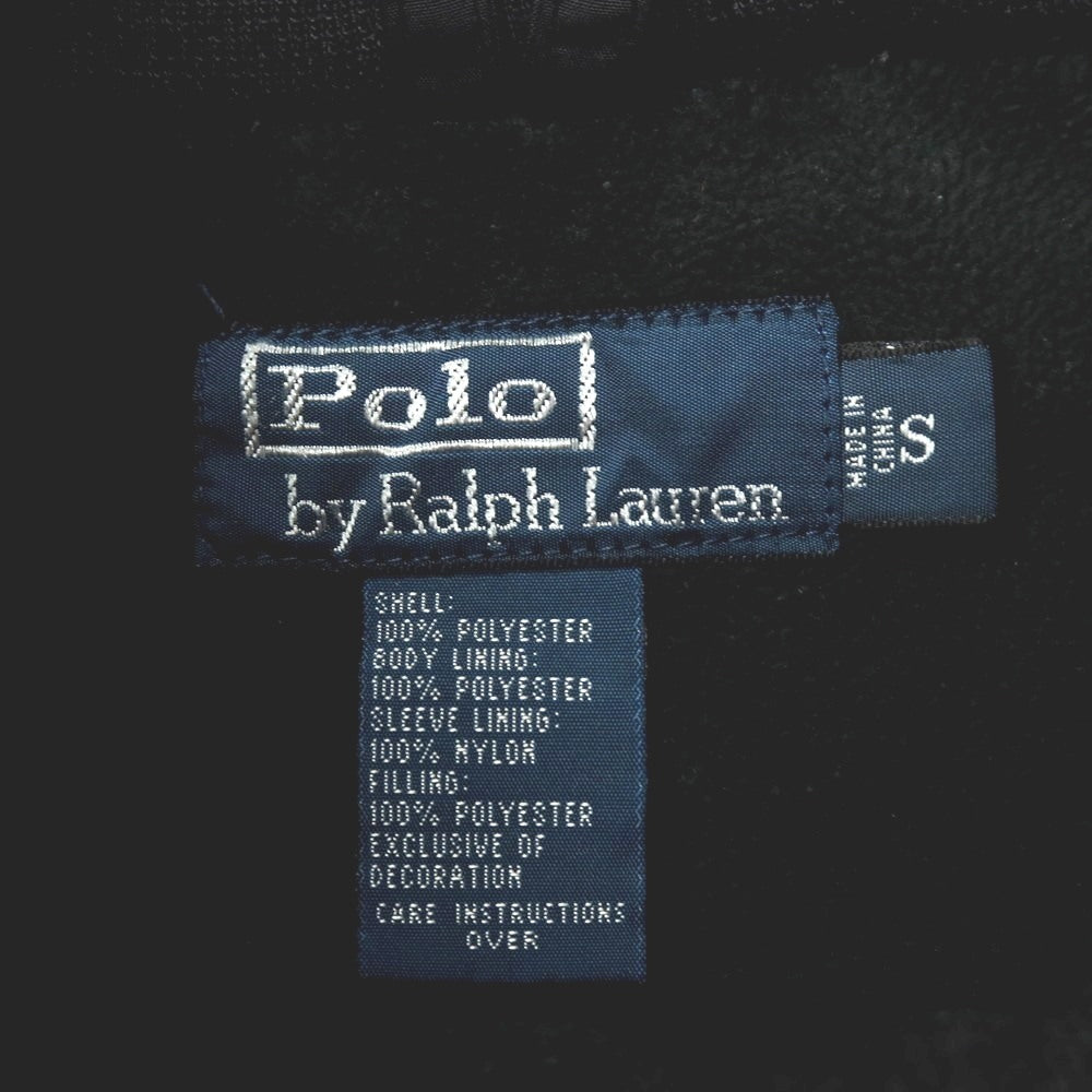 【中古】ポロ ラルフローレン Polo Ralph Lauren ポリエステル 中綿入り ジップアップ スイングトップ ブラック【 サイズS 】【 状態ランクD 】【 メンズ 】
