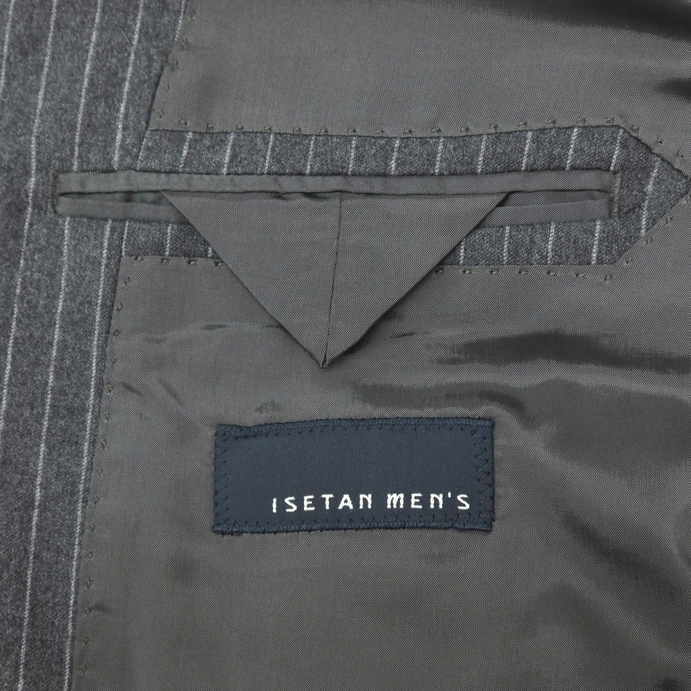 【中古】イセタンメンズ ISETAN MENS ウール ストライプ 2つボタンスーツ グレー【サイズ48】【 状態ランクB 】【 メンズ 】