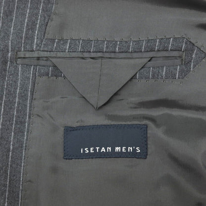 【中古】イセタンメンズ ISETAN MENS ウール ストライプ 2つボタンスーツ グレー【サイズ48】【 状態ランクB 】【 メンズ 】