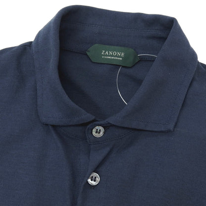 【中古】ザノーネ ZANONE アイスコットン 半袖シャツ ネイビー【サイズ48】【 状態ランクB 】【 メンズ 】