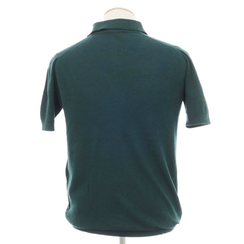 【中古】ジョンスメドレー JOHN SMEDLEY シーアイランドコットン 半袖 ポロニット グリーン【サイズS】【 状態ランクC 】【 メンズ 】