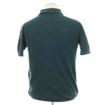 【中古】ジョンスメドレー JOHN SMEDLEY シーアイランドコットン 半袖 ポロニット グリーン【サイズS】【 状態ランクC 】【 メンズ 】