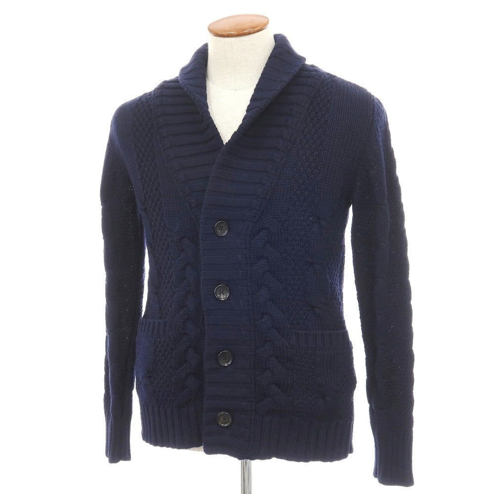 【中古】トゥモローランド TOMORROWLAND tricot ウール ショールカラー カーディガン ネイビー【サイズM】【 状態ランクB 】【 メンズ 】