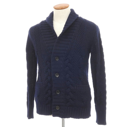 【中古】トゥモローランド TOMORROWLAND tricot ウール ショールカラー カーディガン ネイビー【サイズM】【 状態ランクB 】【 メンズ 】