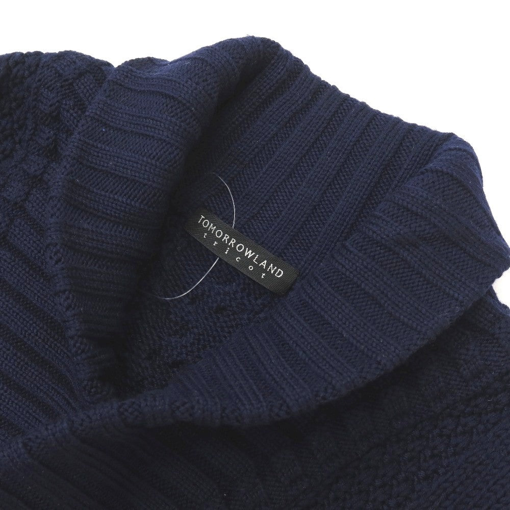 【中古】トゥモローランド TOMORROWLAND tricot ウール ショールカラー カーディガン ネイビー【サイズM】【 状態ランクB 】【 メンズ 】