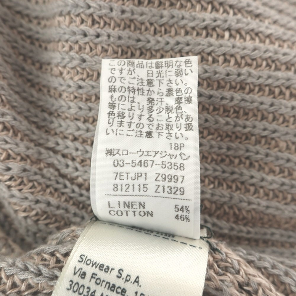【中古】ザノーネ ZANONE リネンコットン ジャケット型 カーディガン ライトアッシュブラウンxグレー【サイズ48】【 状態ランクB 】【 メンズ 】