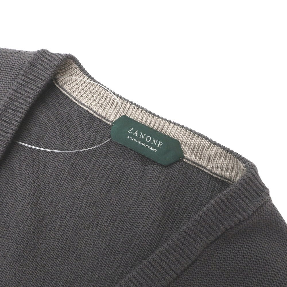 【中古】ザノーネ ZANONE コットン カーディガン ダークグレー【サイズ48】【 状態ランクB 】【 メンズ 】