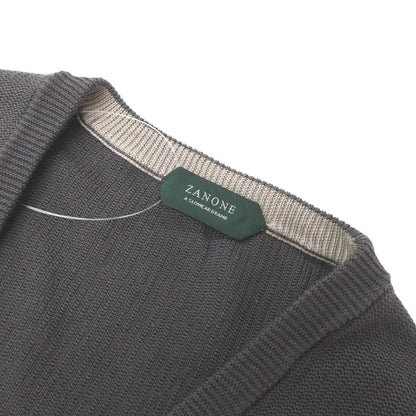 【中古】ザノーネ ZANONE コットン カーディガン ダークグレー【サイズ48】【 状態ランクB 】【 メンズ 】