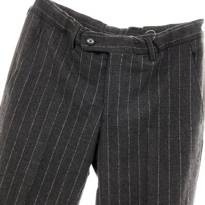 【中古】ヴィガーノ VIGANO ストレッチウール ストライプ カジュアルスラックスパンツ ダークグレー【サイズ46】【 状態ランクC 】【 メンズ 】