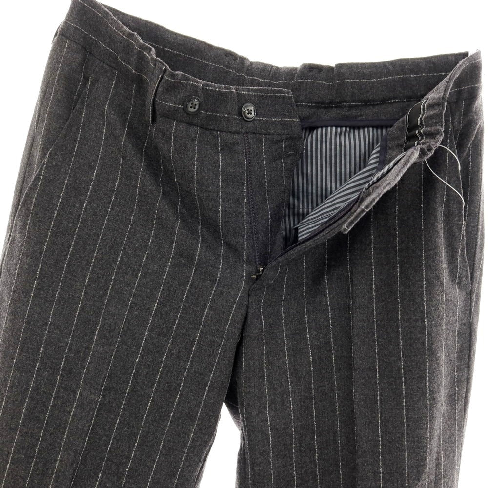 【中古】ヴィガーノ VIGANO ストレッチウール ストライプ カジュアルスラックスパンツ ダークグレー【サイズ46】【 状態ランクC 】【 メンズ 】
