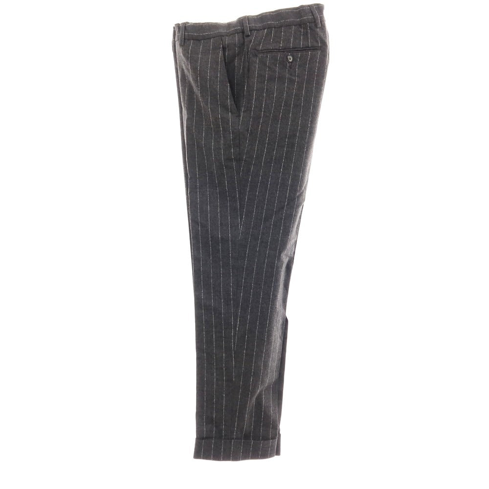 【中古】ヴィガーノ VIGANO ストレッチウール ストライプ カジュアルスラックスパンツ ダークグレー【サイズ46】【 状態ランクC 】【 メンズ 】
