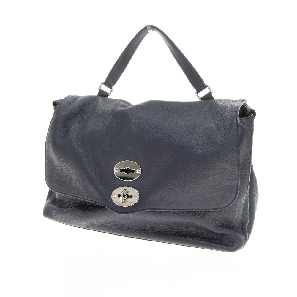 【中古】ザネラート ZANELLATO POSTINA レザー ショルダーバッグ ネイビー【 状態ランクB 】【 ユニセックス 】