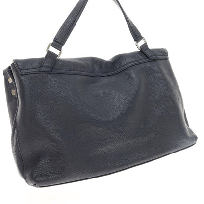 【中古】ザネラート ZANELLATO POSTINA レザー ショルダーバッグ ネイビー【 状態ランクB 】【 ユニセックス 】