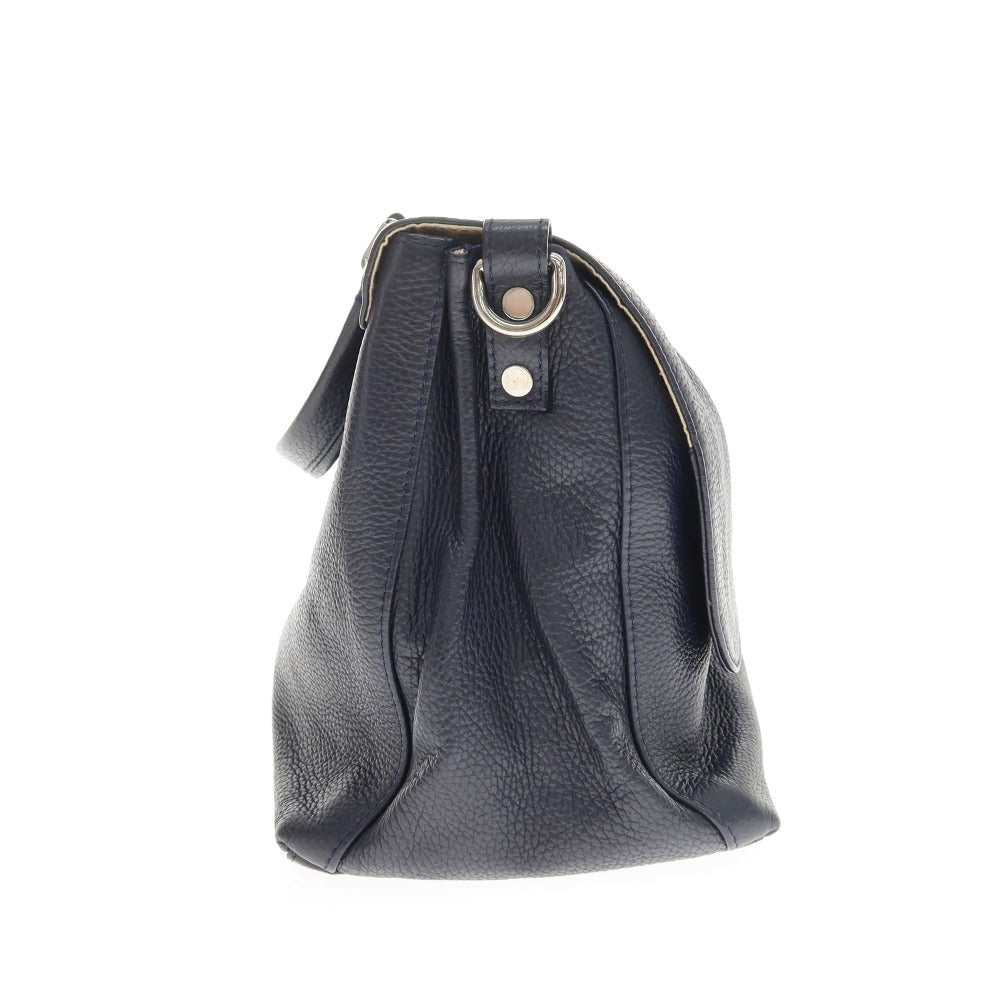 【中古】ザネラート ZANELLATO POSTINA レザー ショルダーバッグ ネイビー【 状態ランクB 】【 ユニセックス 】