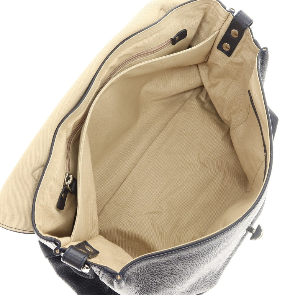 【中古】ザネラート ZANELLATO POSTINA レザー ショルダーバッグ ネイビー【 状態ランクB 】【 ユニセックス 】