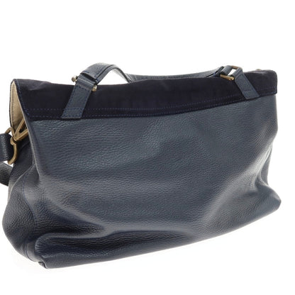 【中古】ザネラート ZANELLATO POSTINA レザー スエード ショルダーバッグ ネイビー【 状態ランクB 】【 ユニセックス 】