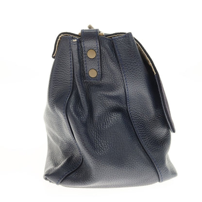 【中古】ザネラート ZANELLATO POSTINA レザー スエード ショルダーバッグ ネイビー【 状態ランクB 】【 ユニセックス 】