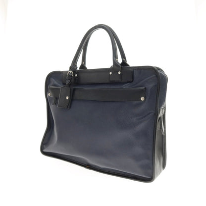 【中古】フェリージ Felisi 8637/2 PVC レザー ブリーフケース ネイビーxブラック【 状態ランクB 】【 メンズ 】
