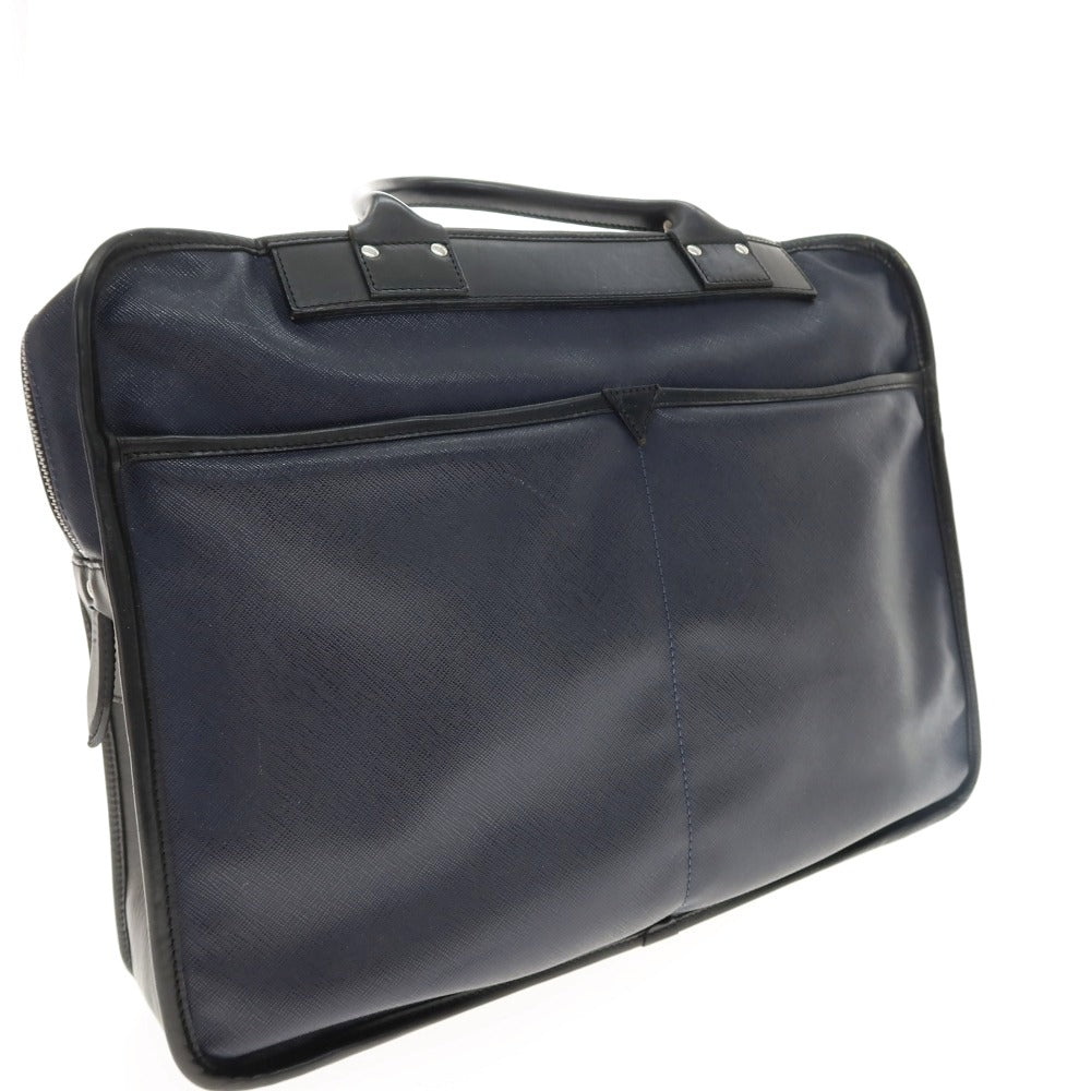 【中古】フェリージ Felisi 8637/2 PVC レザー ブリーフケース ネイビーxブラック【 状態ランクB 】【 メンズ 】