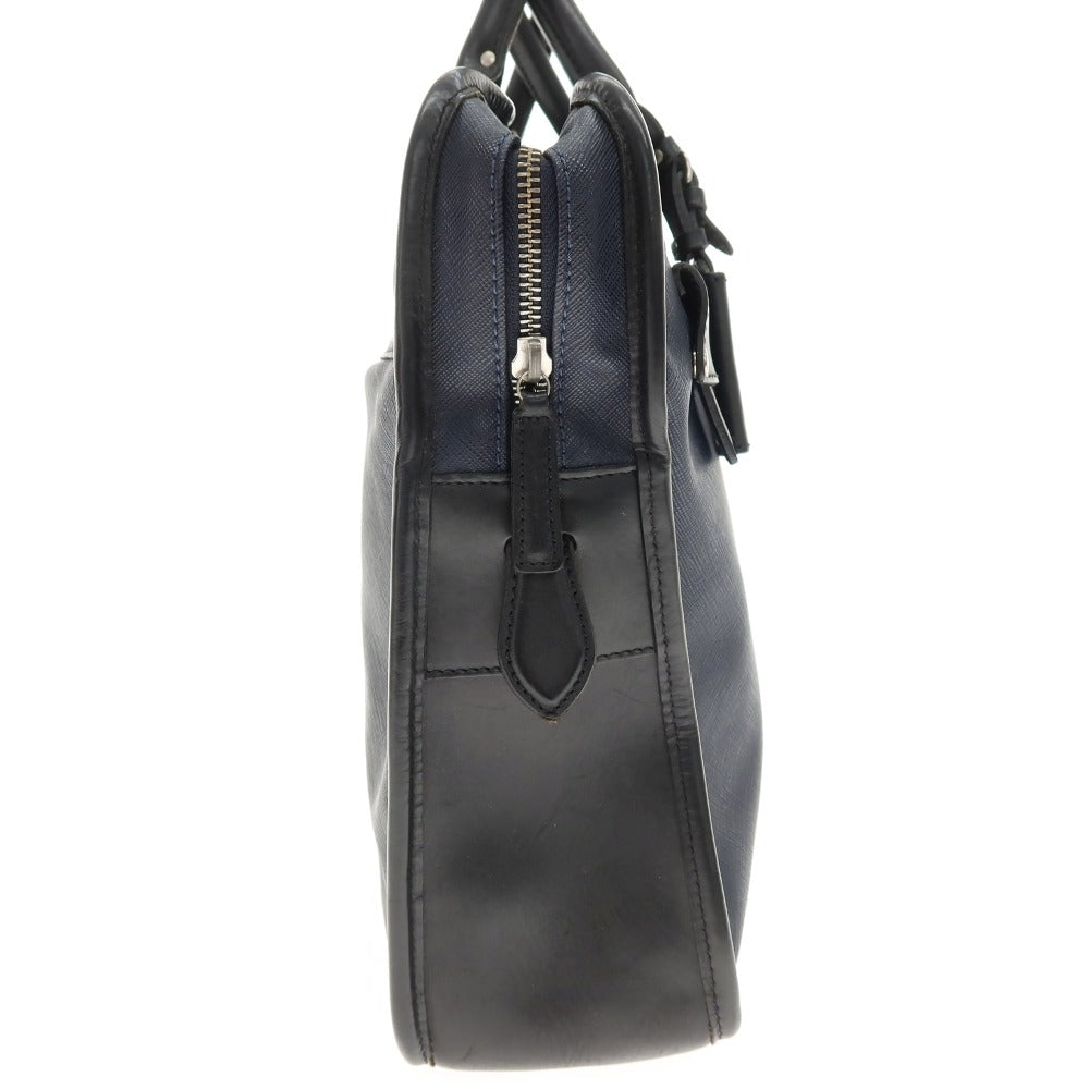 【中古】フェリージ Felisi 8637/2 PVC レザー ブリーフケース ネイビーxブラック【 状態ランクB 】【 メンズ 】