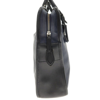 【中古】フェリージ Felisi 8637/2 PVC レザー ブリーフケース ネイビーxブラック【 状態ランクB 】【 メンズ 】
