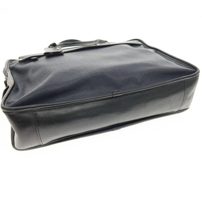 【中古】フェリージ Felisi 8637/2 PVC レザー ブリーフケース ネイビーxブラック【 状態ランクB 】【 メンズ 】