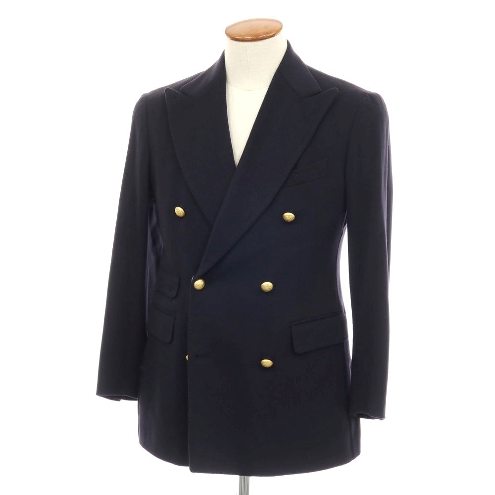 【中古】タリアトーレ TAGLIATORE Brilla per il gusto別注 キャメル ダブル6B テーラードジャケット ネイビー【サイズ46】【 状態ランクC 】【 メンズ 】