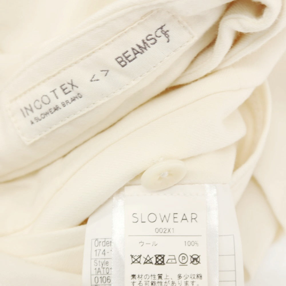 【中古】インコテックス INCOTEX BEAMS F別注 ウール カジュアルスラックスパンツ アイボリー【サイズ46】【 状態ランクC 】【 メンズ 】
