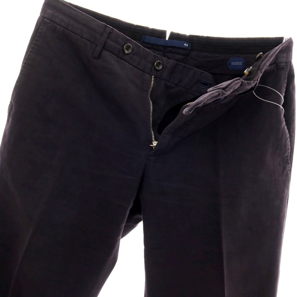 【中古】インコテックス INCOTEX ツイルコットン カジュアルスラックスパンツ ネイビー【サイズ46】【 状態ランクC 】【 メンズ 】