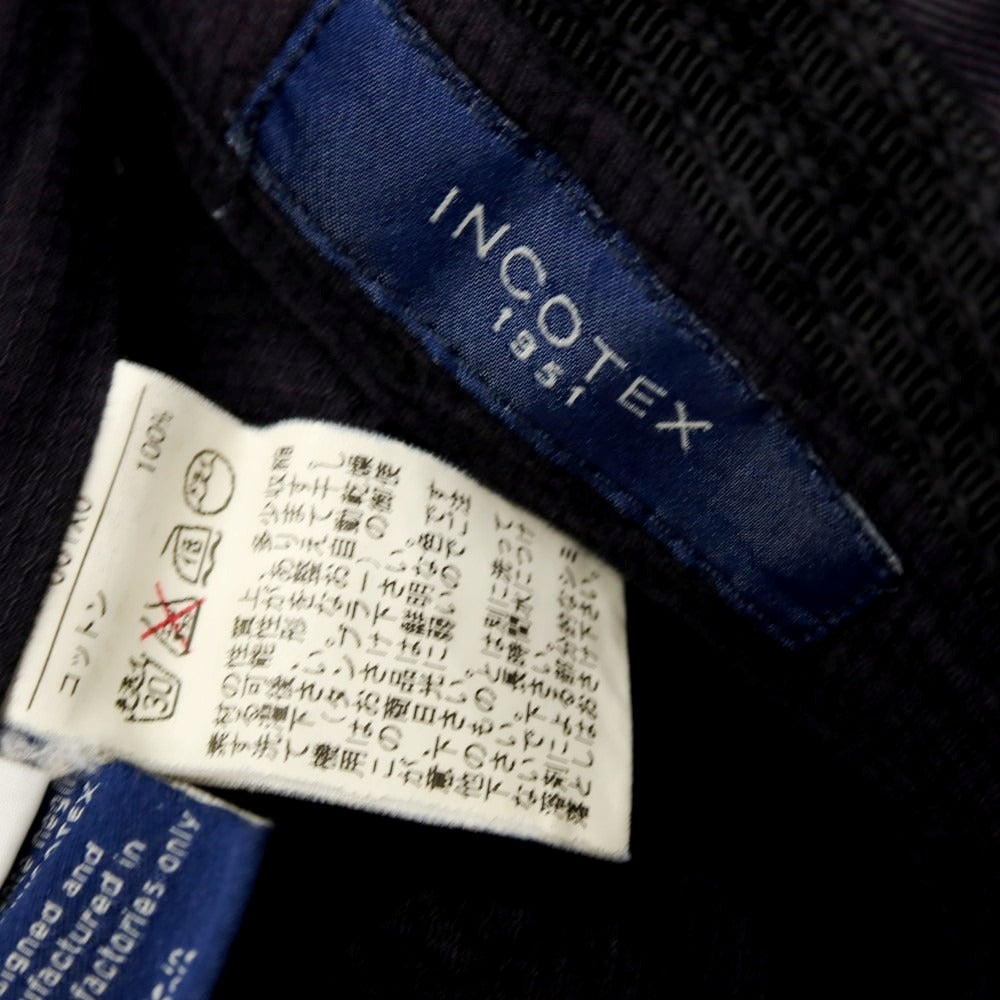【中古】インコテックス INCOTEX ツイルコットン カジュアルスラックスパンツ ネイビー【 サイズ46 】【 状態ランクC 】【 メンズ 】 [APD]